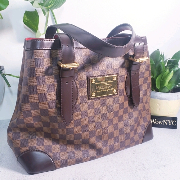 Very Good! LOUIS VUITTON Damier Hampstead MM Med - Picture 3 of 16